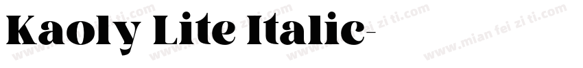 Kaoly Lite Italic字体转换